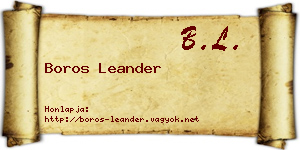 Boros Leander névjegykártya